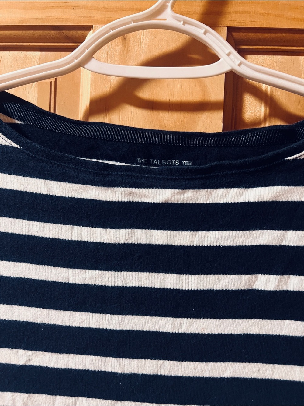 Talbots Navy and White Striped Tee - Picture 3 of 8